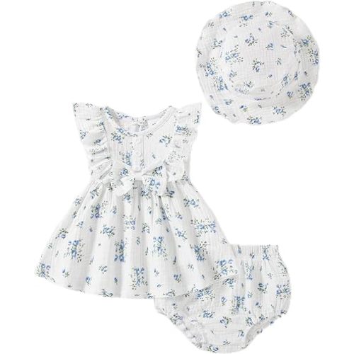 Vibebox Baby Girl Dresses Toddler Summer Princess Dress Clothes 0-18 Months