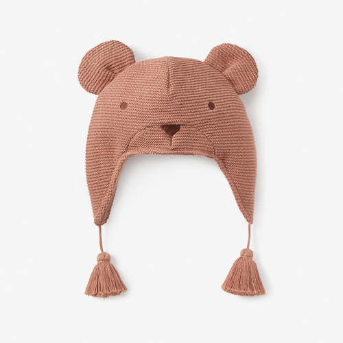 Bear Aviator Knit Baby Hat 0-12M / RUST