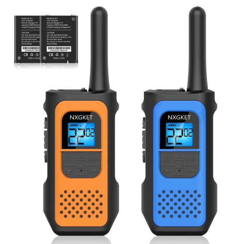 NXGKET Walkie Talkies for Adults Kids, Rechargeable Long Range 2 Way Radios 22 Channel with Li-Ion Battery Gift Set for Family Outdoor(2 pack)