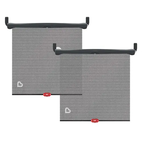 Munchkin Brica Sun Safety Car Window Shade with Heat Alert, Helps Block UVA/UVB Rays, 2 Pack, Black
