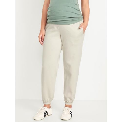Maternity Rollover-Waist Jogger Sweatpants