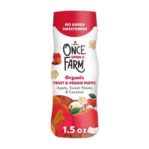 Once Upon a Farm Fruit & Veggie Puffs Apple Sweet Potato & Coconut Baby Snacks - 1.5oz