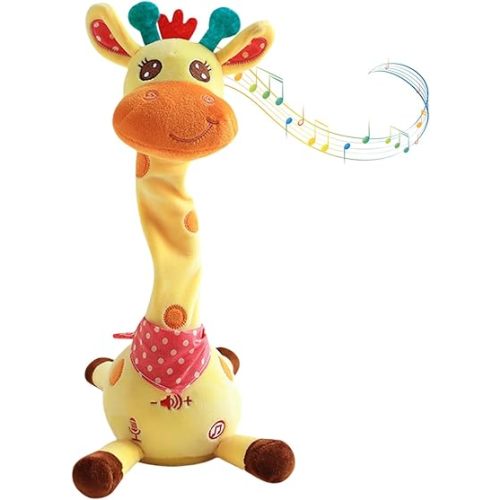Dancing Talking Giraffe Toy, Musical Toys Interactive Stuffed Animal | Interactive Moving Singing Plush Figurine Rechargeable for Kids 1-3 Home Party