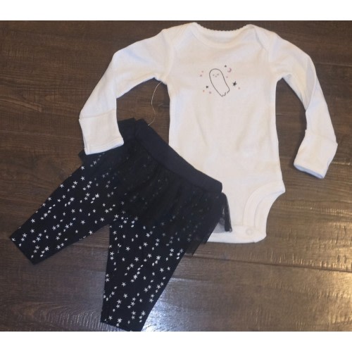 Carter's Sz NB 3 6 12 Months Baby Ghost Bodysuit Leggings Set NEW NWT Halloween