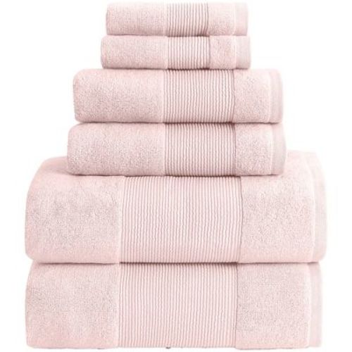Modern Threads AirCloud 100% Cotton 6-Piece Towel Set, Peachy Blush