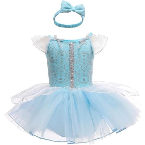Dressy Daisy Infant Baby Girl Princess Dress Costume Romper Tulle Tutu Fancy Birthday Halloween Bodysuit Outfit with Headband
