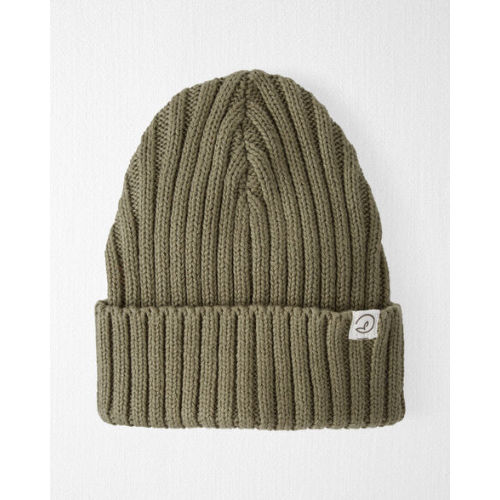 Baby Organic Cotton Ribbed Knit Beanie in Olive - Little Planet | Carter's