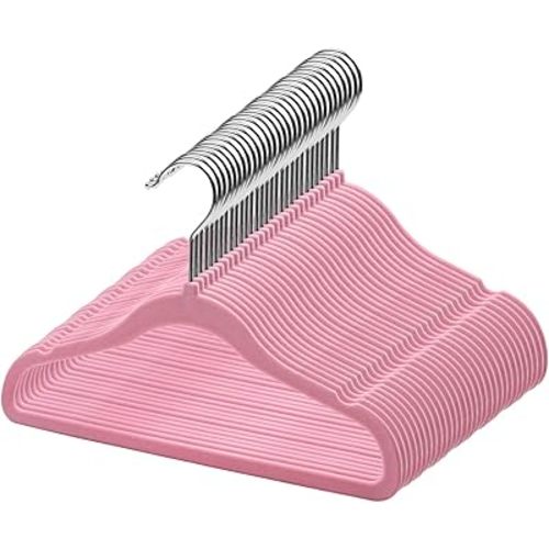 GoodtoU Kids Velvet Hangers, 30 Pack Non Slip Baby Hangers for Closet (Pink 30Pack)