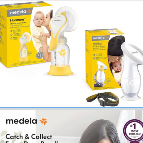 Medela Perfect Pair Bundle with Medela Harmony Manual Breast Pump & Silicone Breast Milk Collector, Lightweight and Discreet, Made Without BPA
