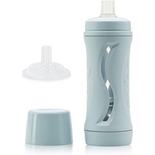 Subo Baby Food Bottle Starter Set | No Mess Baby Toddler Self Feeder | Squeeze Free Design for Purees, Smoothies, Yogurt, Oatmeal, or Thickened Liquids | Reusable Silicone Washable Cup (Duck Egg Blue)