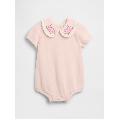 Baby Embroidered Collar Sweater Bodysuit