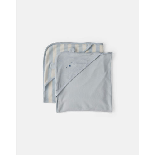 Baby 2-Pack Bear Terry Towels - Blue
