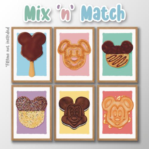 Disney Snacks - COLOURED BACKGROUND *Mix and Match* | Walt Disney World | Mickey Treats | Mickey Snacks | Mickey Shaped Food | Disney Prints