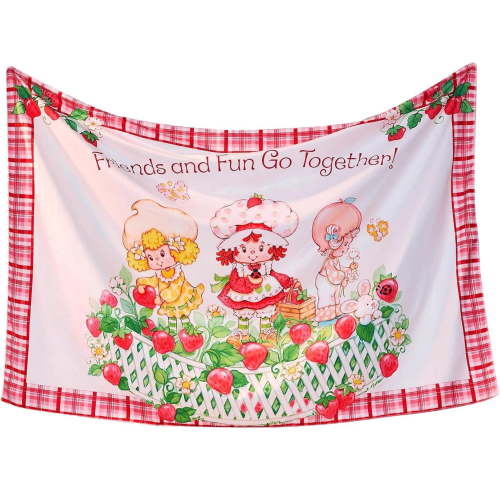 [Officially Licensed] Strawberry Shortcake Tapestry Cute Vintage Wall Tapestry for Living Room Bedroom