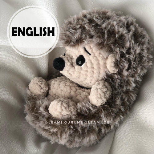 PDF Crochet Pattern Hedgehog Fluffy by leami (language on the picture)