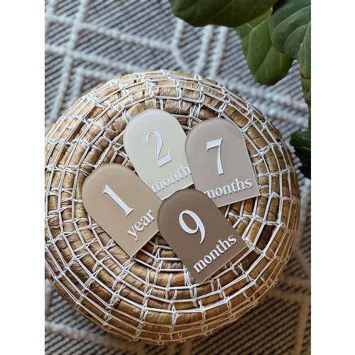Baby Monthly Milestone Discs, Acrylic Arch Monthly Milestone Markers, Baby Photo Prop Set, Personalized Baby Shower Gift, Baby Keepsake