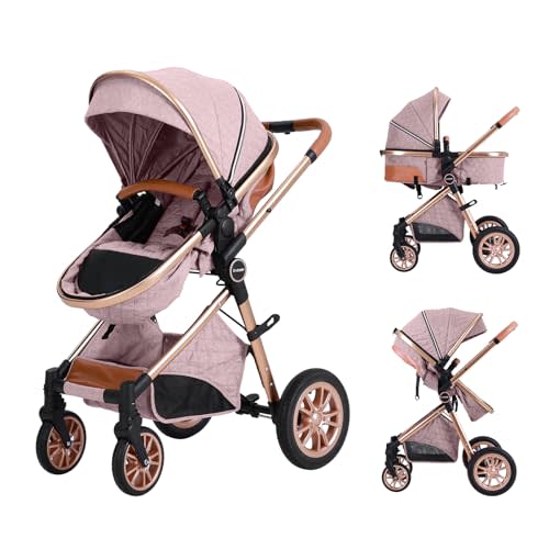 Cochildor DuraFlex 2 in 1 Baby Stroller, Foldable Travel Stroller | Infant Stroller for Newborn to Toddler, Compact Stroller with Reversible Seat, All-Terrain Wheels, UPF 50+ Canopy