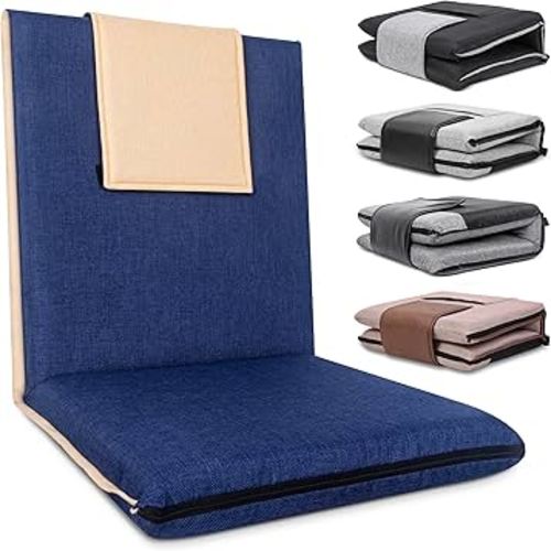 Adjustable Floor Chair with Back Support - Blue