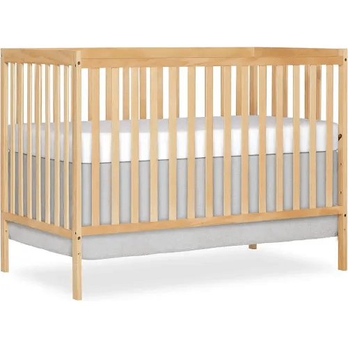 Dream On Me Synergy 5-in-1 Convertible Full-Size Baby Crib with Toddler, Day & Full Bed Conversion in Natural, GreenGuard Gold & JPMA, 3 Mattress Heights, Sustainable Pinewood