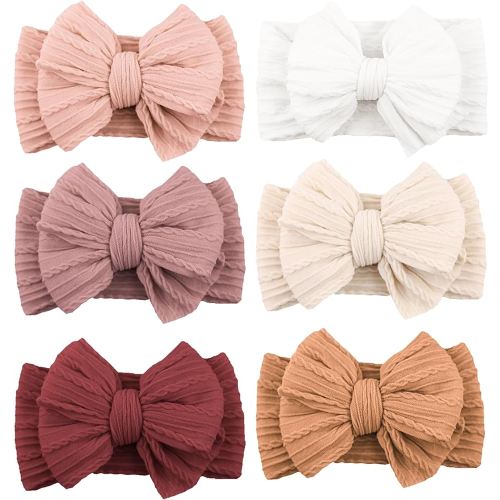 Niceye Handmade Baby Headbands Soft Stretchy Nylon Hair Bands with Bows for Newborn Infant Baby Toddler Girls