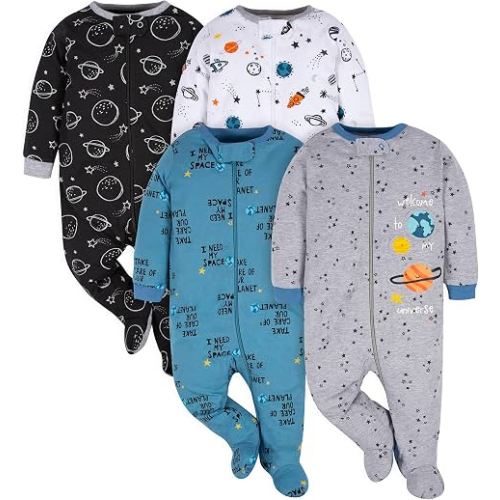 Gerber Baby Boys' 4 Pack Sleep 'N Play Footie