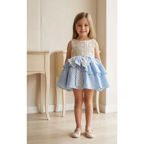 GIRLS CROCHET AND LEYERED DRESS NAGARE – Lilileyba