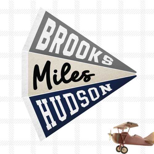 Personalized felt pennant, Name pennant, Felt name banner, Girls room decor, Boys room decor, Custom flag, Playroom decor, Retro kids decor