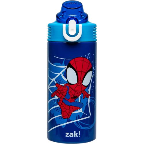 Zak Designs Marvel Spider-Man Sage Kids Water Bottle For School or Travel, 14oz Stainless Steel Water Bottle With Straw, Handle, and Leak-Proof, Pop-Up Spout Cover (Spidey and His Amazing Friends)