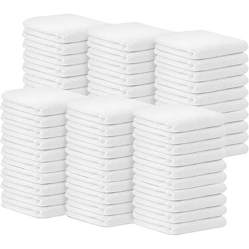Avalon Towels Terry Bar Mop Towels (Value Pack of 60) Size 14"x17" – Absorbent and Durable, Multipurpose Cleaning Rags, Cotton Cleaning Cloths, Terry Cloth Rags, Reusable Shop Rag (White)