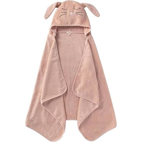Burt's Bees Baby Toddler Hooded Animal Character Towels Organic Cotton, Unisex Bath Essentials, Soft Nursery Towel for Kids
