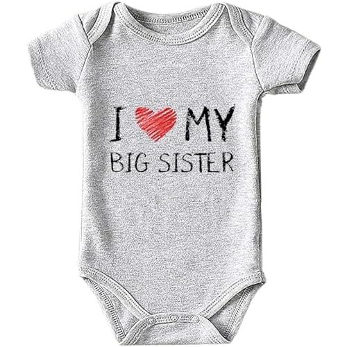 I Love My Big Sister Baby Girls Boys Bodysuit Newborn Clothes Short Sleeve Infant Romper