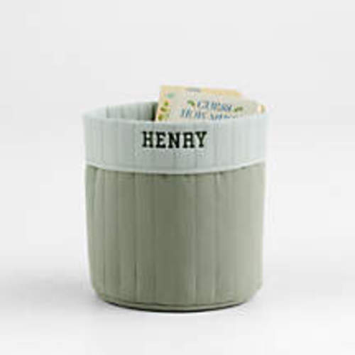 Quilted Iceberg Green Reversible Shelf Storage Bin