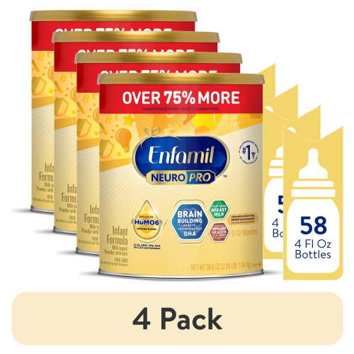 (4 pack) Enfamil NeuroPro Powder Baby Formula for Brain Support, 36.6 oz XL Value Can