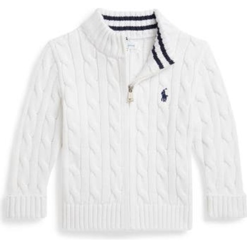 Cotton Cable Zip Cardigan, 6M