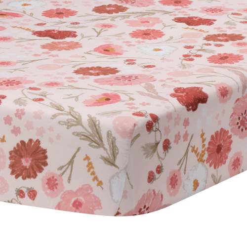 Flower Power Floral/Strawberry Baby Fitted Crib/Toddler Sheet – Lambs & Ivy