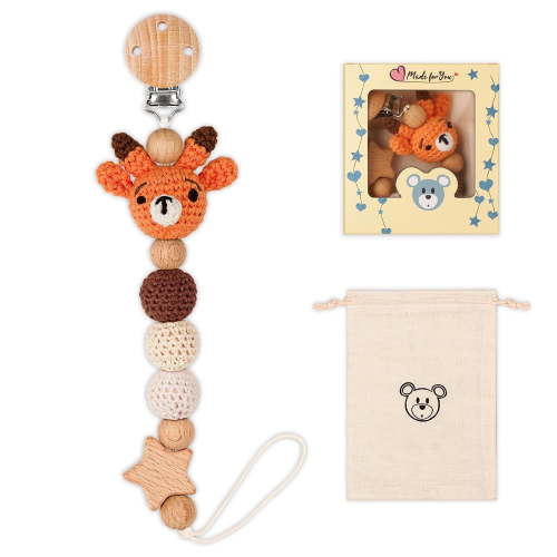 Pacifier Clip, Cute Animal Pacifier Holder Clip for Boys and Girls, Most Pacifiers, Baby Teethers, Baby Shower and Baby Essentials