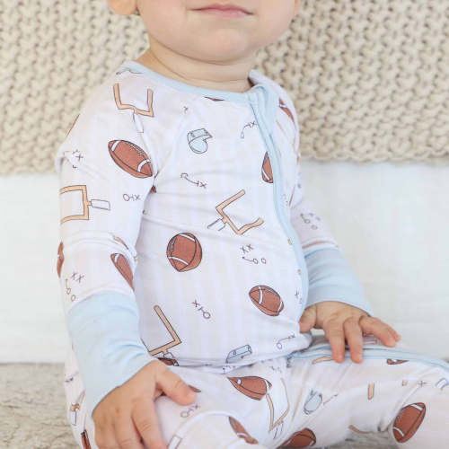 Tiny Touchdowns Convertible Zip Romper | Neutral