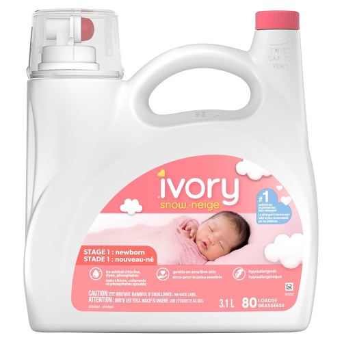 Ivory Snow 1: Newborn Baby Liquid Laundry Detergent, 80 loads 105 fl oz
