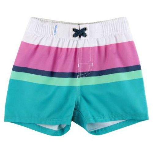 RuggedButts Boys Swim Trunks - Aqua Color Block, Size : 3-6 Months