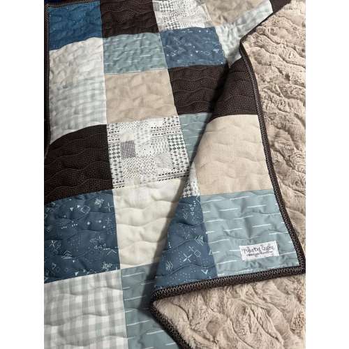 Baby Boy Quilt| Handmade| Traditional Patchwork|| Cottage| Farmhouse|Nursery Decor| Crib Bedding| Baby Gift| Baby Blanket