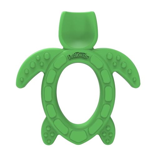 Dr. Brown's Silicone Starter Spoon and Teether for Babies and Infants, Turtles, 1 Pack, 4m+ - 1-Pack, Starter Spoon