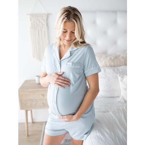 Clea Bamboo Short Sleeve Pajama Set | Mist - Kindred Bravely XL