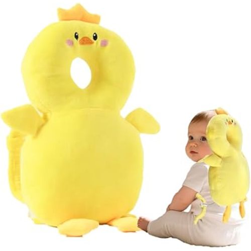 GINMOON Baby Head Protector Backpack,Lightweight and Breathable, Baby Walking Harness,Crawling Baby Essentials (Duck)
