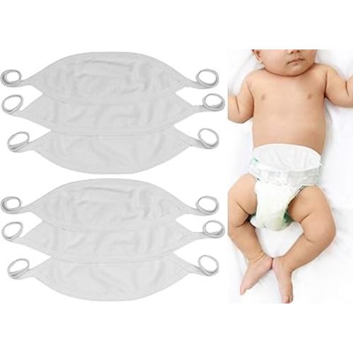 ToBeInStyle Babies' 6-Pack Comfortable Newborn Baby Belly Binder - White - One Size