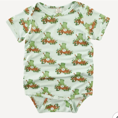 short sleeve lap neck bodysuit | frog + banjo | bamboo