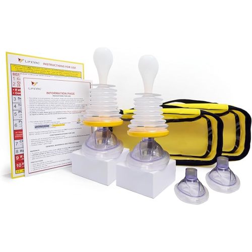 LifeVac Yellow Travel Kit - Portable Suction Rescue Device, First Aid Kit for Kids and Adults, Portable Airway Suction Device for Children and Adults