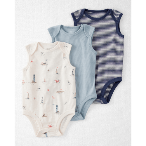 Baby 3-Pack Organic Cotton Rib Bodysuits - Little Planet | Carter's