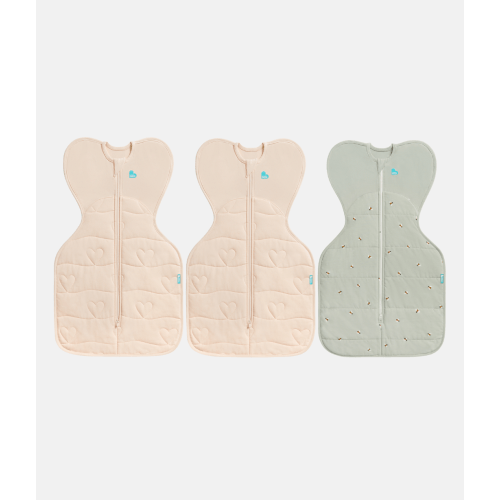 Swaddle Up Starter Bundle | 3.5 | 2.5 TOG | Blush Heart | Olive Bees