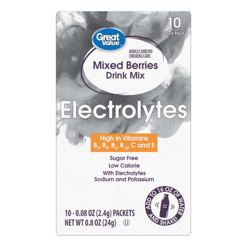 Great Value Electrolyte Mixed Berries Liquid Drink Mix, 0.85 oz, 10 Count