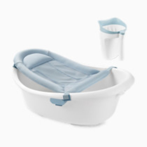Skip Hop Wave 4-in-1 Baby Bath Tub & Waterfall Bath Rinser Bundle